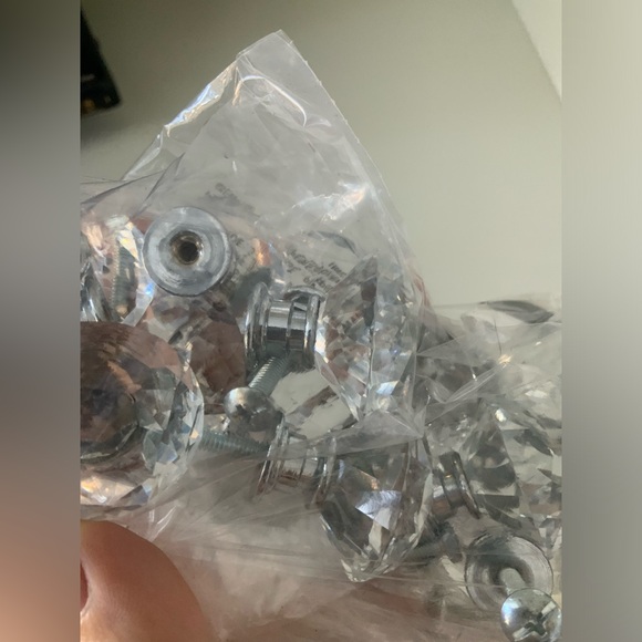 Crystal Diamond Shaped Silver Drawer Dresser Knobs Pulls Handles Set Bundle NEW - Picture 8 of 14